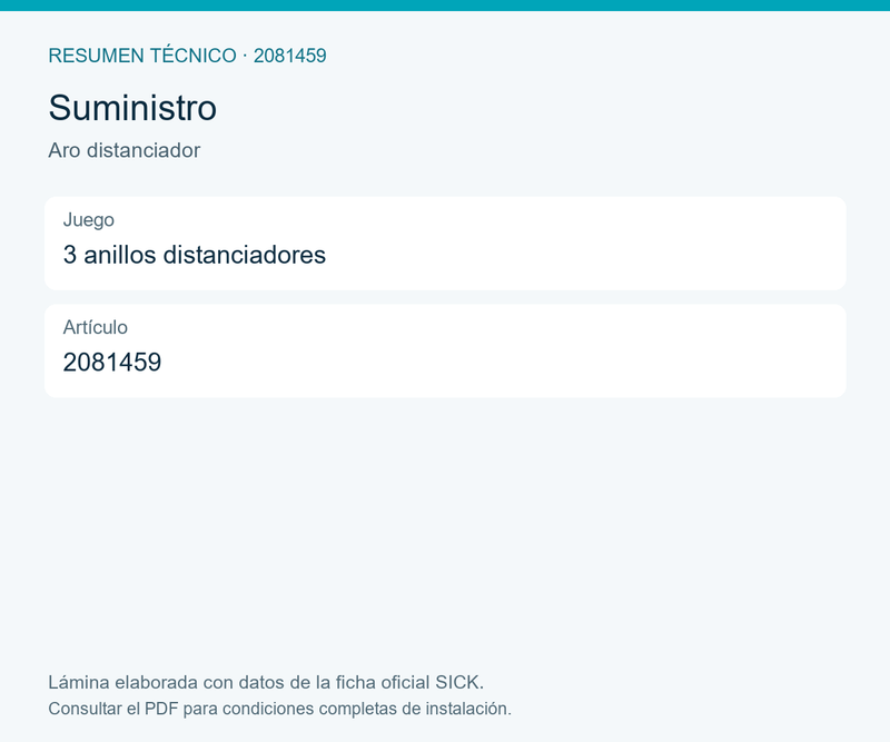 [Klever Portal:8297:3a357cae09d0] SICK Juego de tres anillos distanciadores para montura S - Aro distanciador