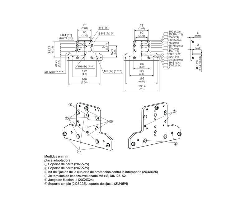 [Klever Portal:8312:c7f7d8419c7b] SICK Placa adaptadora de aluminio para sensores LiDAR - Placa adaptadora