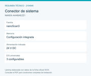 SICK Conector de sistema nanoScan3 con memoria integrada - NANSX-AAABAEZZ1