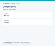 SICK Brazo de muting para deTec y deTem - Brazo de muting largo