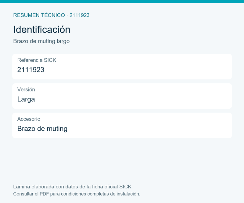[Klever Portal:8332:19c6ce6756eb] SICK Brazo de muting para deTec y deTem - Brazo de muting largo