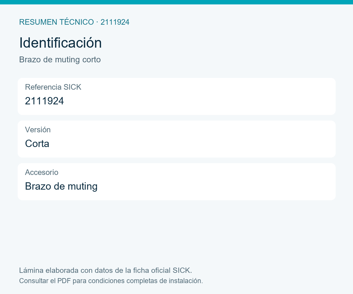 [Klever Portal:8337:89625eb9363f] SICK Brazo de muting para deTec y deTem - Brazo de muting corto