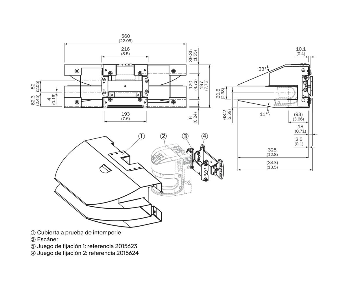 [Klever Portal:8350:b3173232d477] SICK Cubierta 180° para LMS511, LMS531 y LMS581 - Cubierta a prueba de intemperie