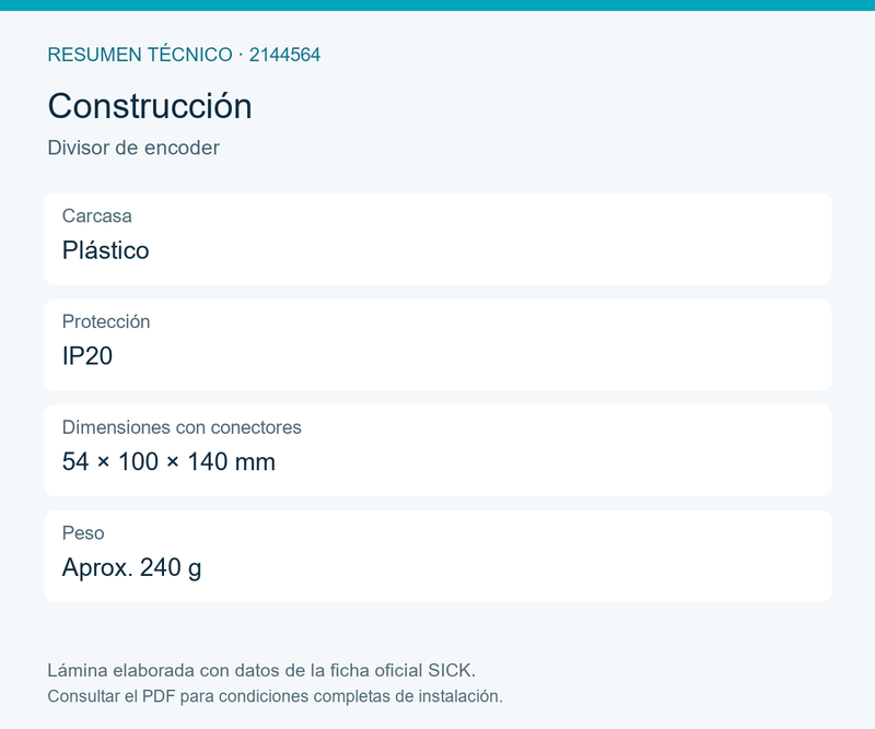 [Klever Portal:8361:1c6bb50e06f4] SICK Distribuidor para hasta ocho dispositivos - Divisor de encoder
