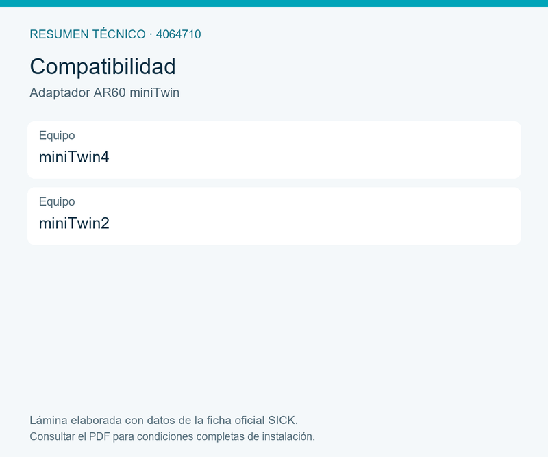[Klever Portal:8370:4a6069850864] SICK Adaptador para auxiliar de alineación - Adaptador AR60 miniTwin