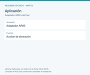 SICK Adaptador para auxiliar de alineación - Adaptador AR60 miniTwin