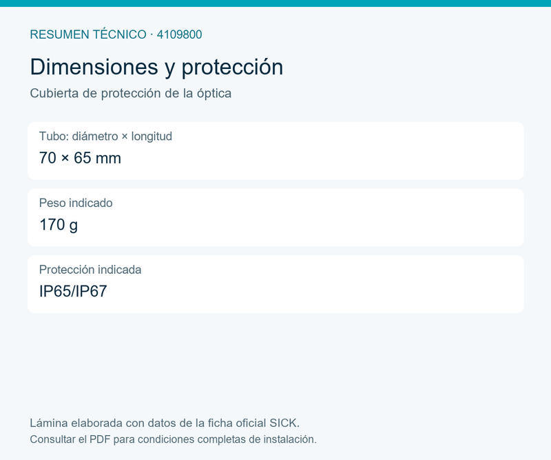 [Klever Portal:8376:79d6a3f1bdc5] SICK Cubierta para objetivos compactos de montura C - Cubierta de protección de la óptica