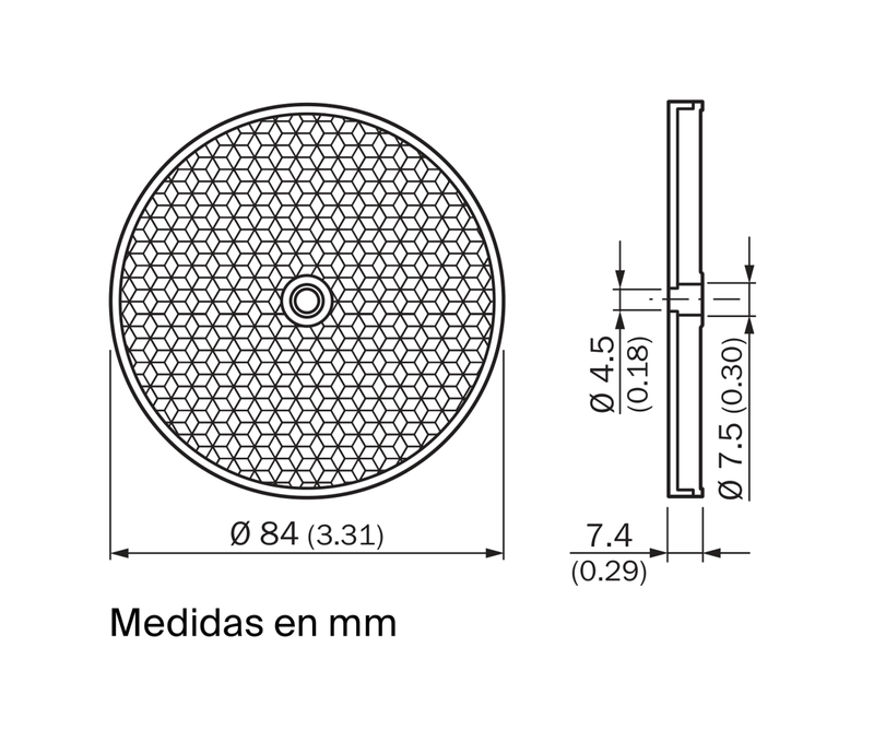 [Klever Portal:8386:cd0ecc997b54] SICK Reflector redondo atornillable Ø84 mm - C110A