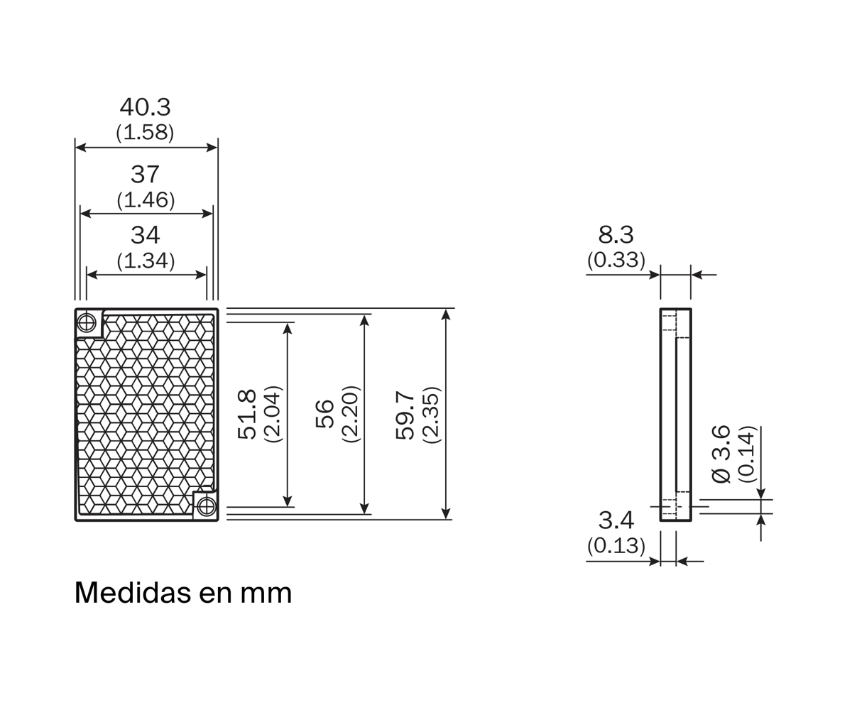 [Klever Portal:8405:8c2b060f5595] SICK Reflector rectangular para montaje M3 - PL40B