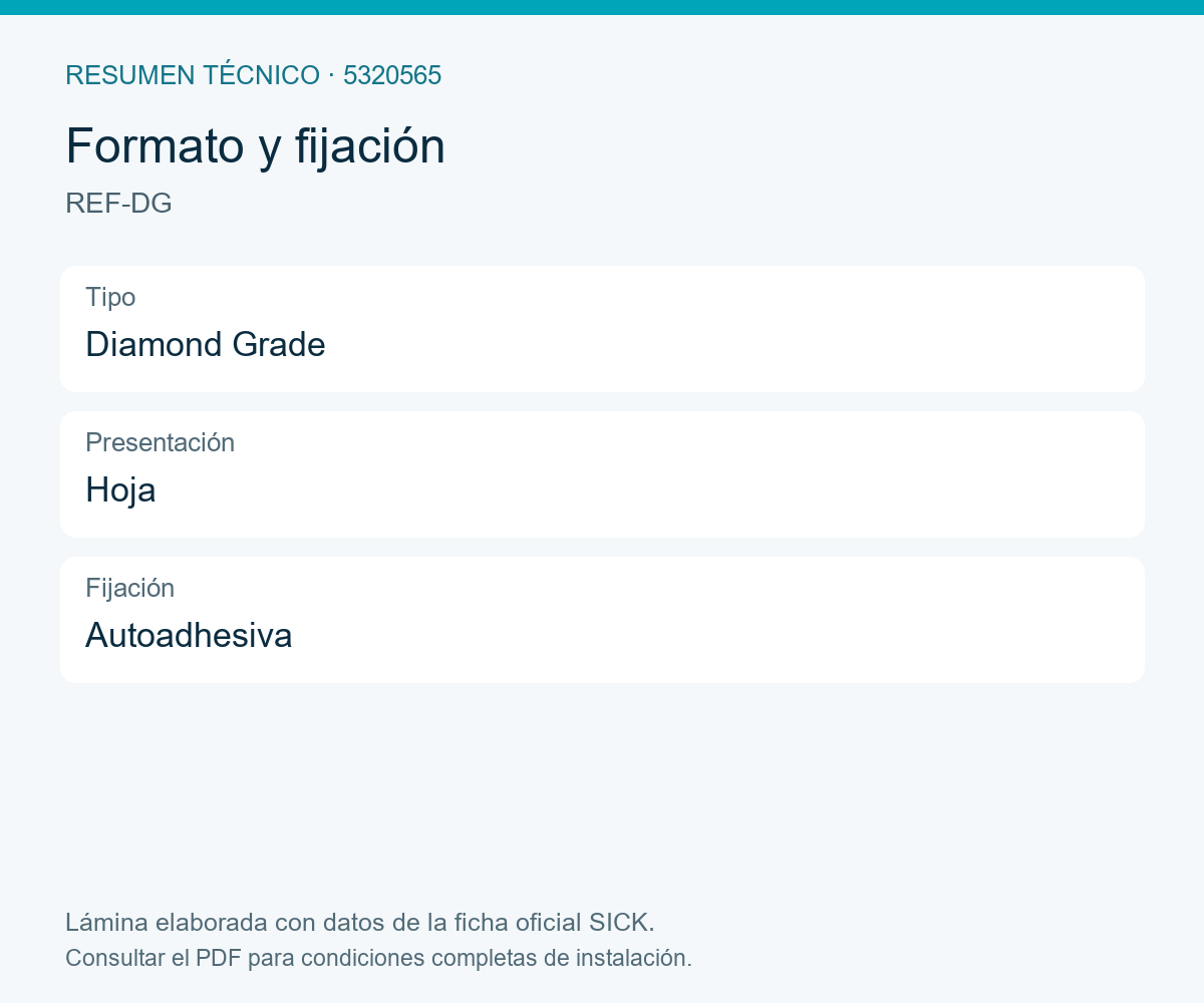[Klever Portal:8411:6a2da471d4e7] SICK Lámina reflectora Diamond Grade autoadhesiva - REF-DG