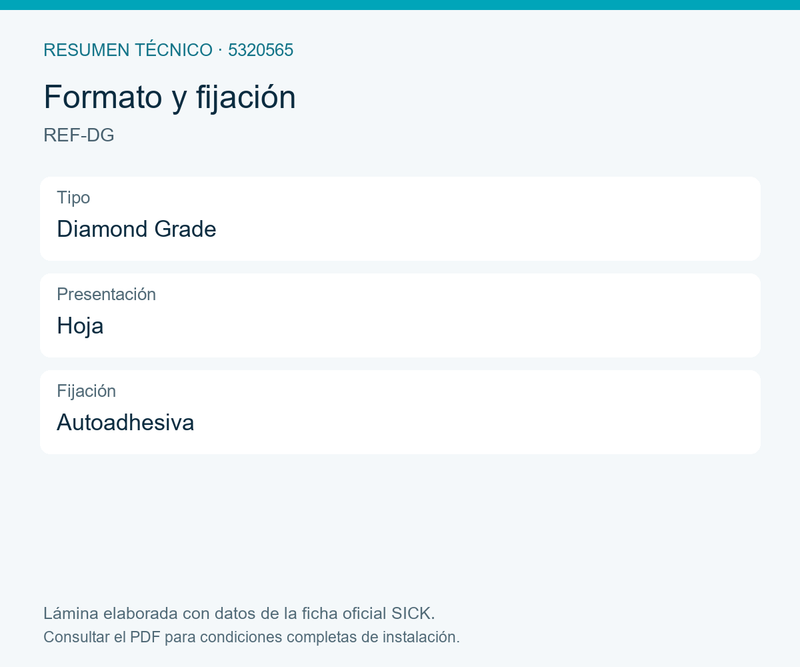 [Klever Portal:8411:6a2da471d4e7] SICK Lámina reflectora Diamond Grade autoadhesiva - REF-DG