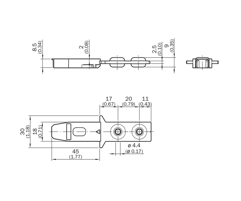 [Klever Portal:8415:9337ce79866a] SICK Accionador recto para TR110 Lock - TR110-XAS