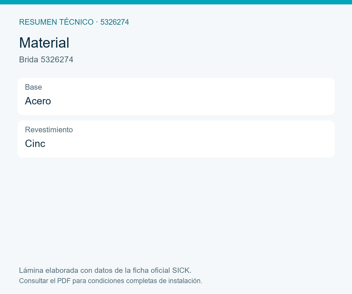[Klever Portal:8425:d8d081868629] SICK Brida de fijación de acero cincado - Brida 5326274