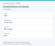 SICK Barrera réflex PNP para objetos transparentes - WL150-P420