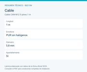 SICK Cable CANopen y DeviceNet apantallado - Cable CAN M12 5 pines 1 m