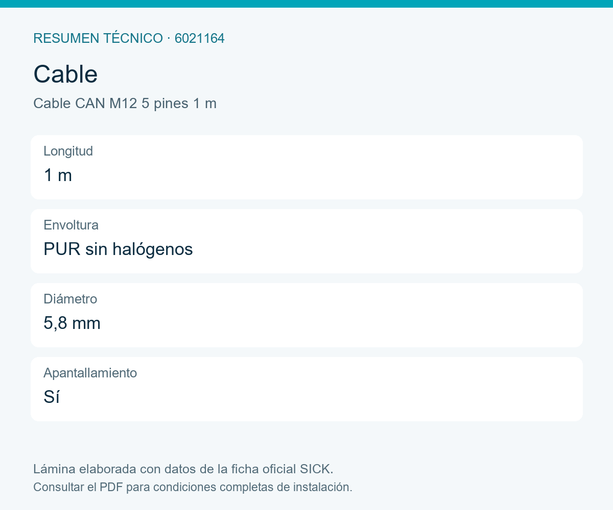 [Klever Portal:8456:e3edb65960e3] SICK Cable CANopen y DeviceNet apantallado - Cable CAN M12 5 pines 1 m