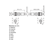 SICK Cable M12 de ocho polos apantallado, 1 m - DSL-1208-G01MAC