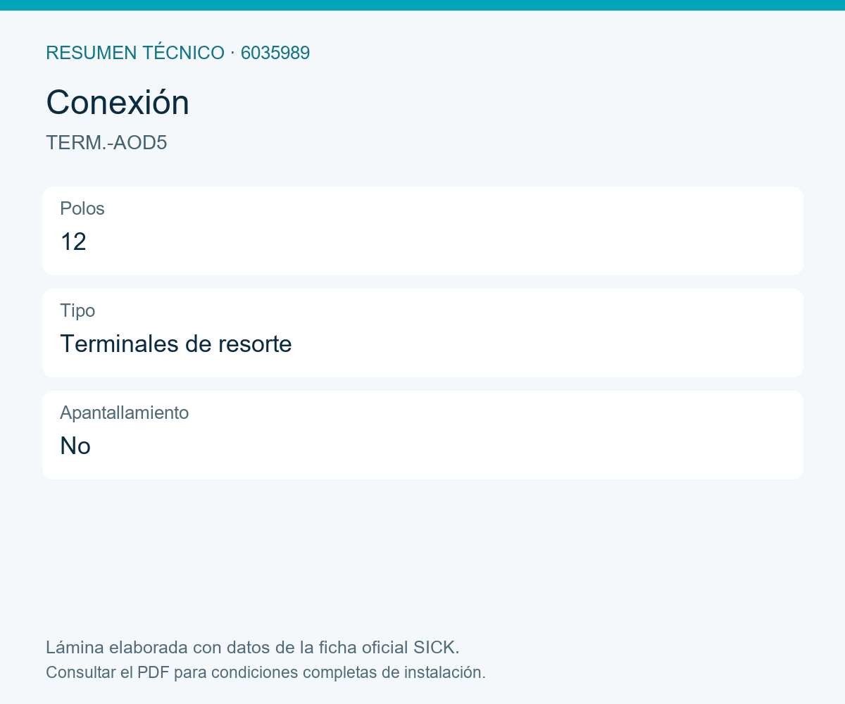 [Klever Portal:8471:add1fd12741b] SICK Regleta de conexión de doce polos para OD Precision - TERM.-AOD5