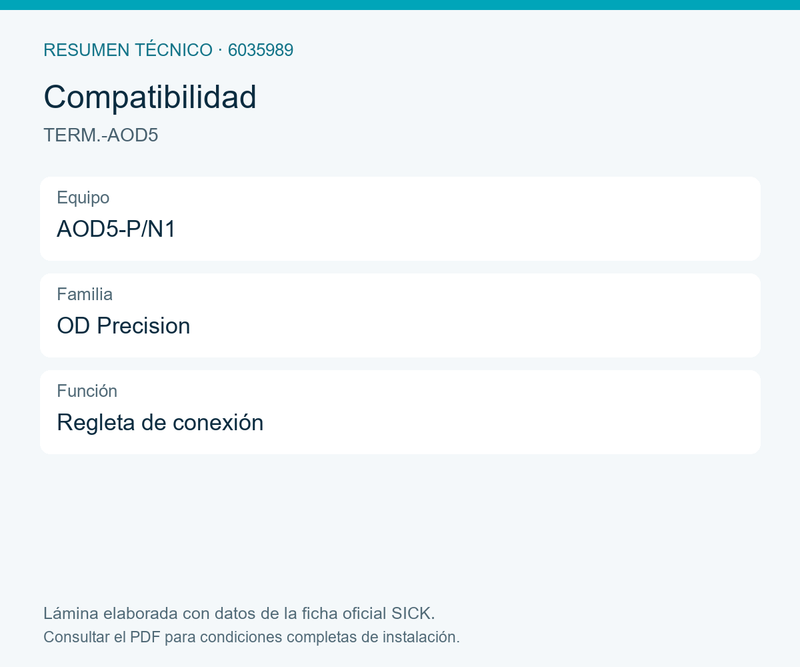 [Klever Portal:8472:95bef69815b8] SICK Regleta de conexión de doce polos para OD Precision - TERM.-AOD5