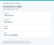SICK Cable de interconexión USB para teclado o puerto COM - Cable USB-A a RJ45 1,8 m