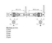 SICK Cable M12 de cinco polos para cadenas de arrastre, 15 m - DSL-1205-G15MC