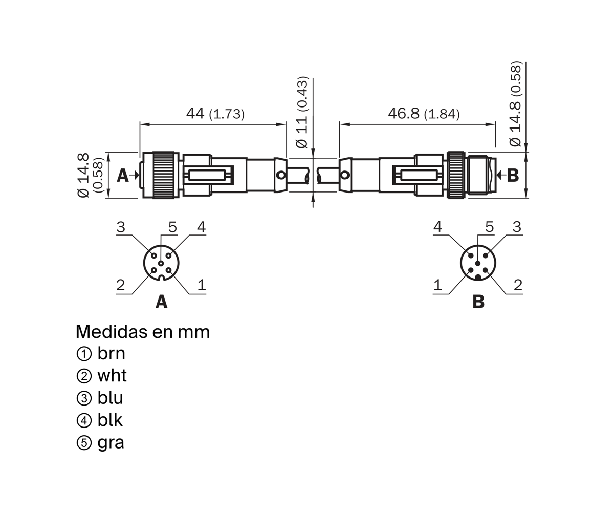 [Klever Portal:8490:e39048f63668] SICK Cable M12 de cinco polos para cadenas de arrastre, 15 m - DSL-1205-G15MC