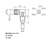 SICK Cable PROFIBUS DP M12 B acodado, 5 m - DOL-1205-W05MQ