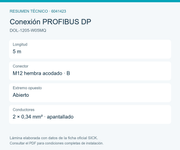 SICK Cable PROFIBUS DP M12 B acodado, 5 m - DOL-1205-W05MQ