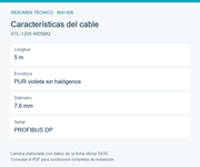 SICK Cable PROFIBUS DP M12 B acodado, 5 m - STL-1205-W05MQ