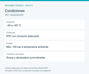 SICK Sensor de temperatura Pt100 con salida 4–20 mA - TBT-1AAS20253PZ