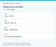 SICK Sensor de temperatura Pt100 de cuatro hilos - TCT-1PAZZ1506MZ