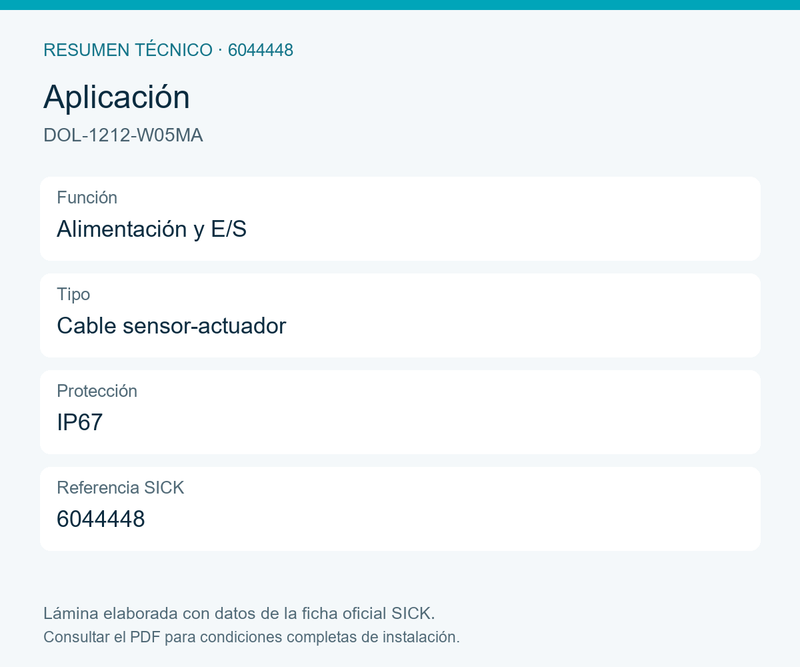 [Klever Portal:8547:1df03616e37a] SICK Cable M12 hembra acodado de doce polos, 5 m - DOL-1212-W05MA