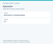 SICK Cable de alimentación y E/S HR10, 5 m - Cable HR10 hembra a extremo abierto