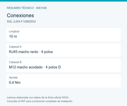 SICK Cable Ethernet RJ45 a M12 D acodado, 10 m - SSL-2J04-F10MZS02