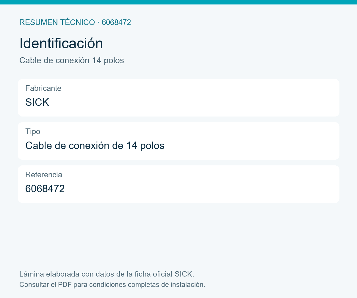 [Klever Portal:8602:47201e2e3f13] SICK Cable MOLEX de catorce hilos - Cable de conexión 14 polos