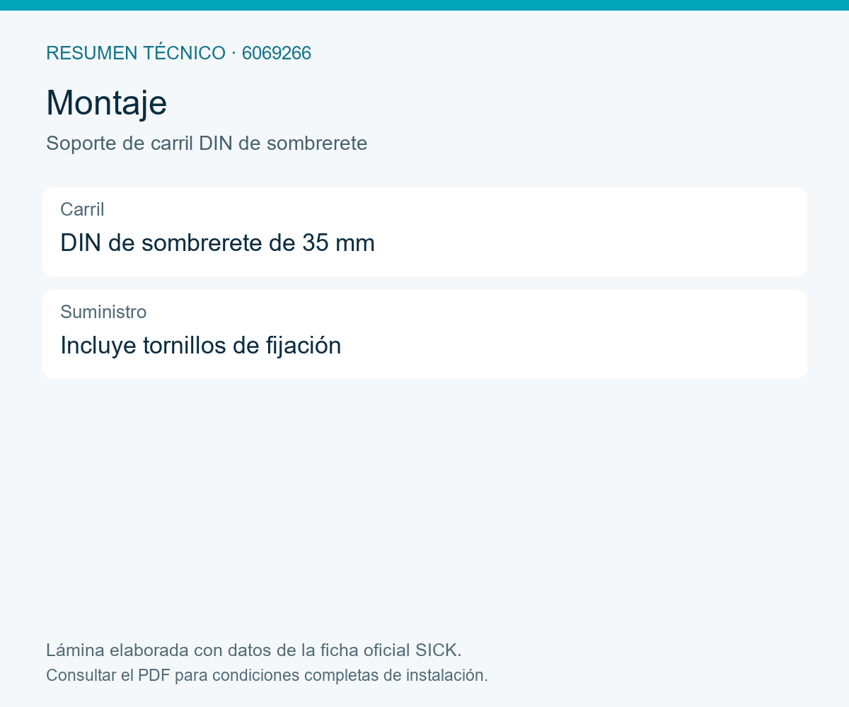 [Klever Portal:8605:80e3fcd7f5a3] SICK Soporte para carril DIN de 35 mm - Soporte de carril DIN de sombrerete