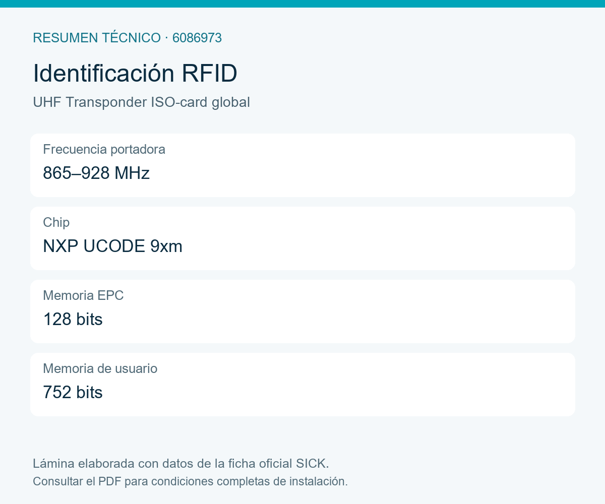 [Klever Portal:8615:a40777ba3b58] SICK Tarjeta RFID UHF para control de acceso - UHF Transponder ISO-card global