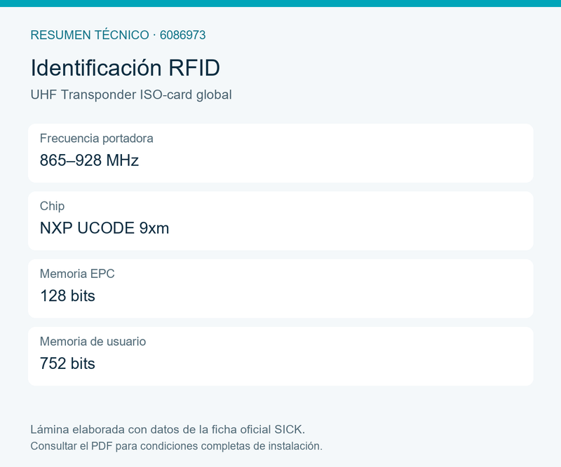 [Klever Portal:8615:a40777ba3b58] SICK Tarjeta RFID UHF para control de acceso - UHF Transponder ISO-card global