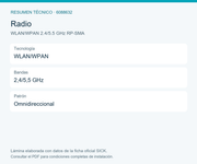 SICK Antena omnidireccional WLAN de doble banda - WLAN/WPAN 2.4/5.5 GHz RP-SMA