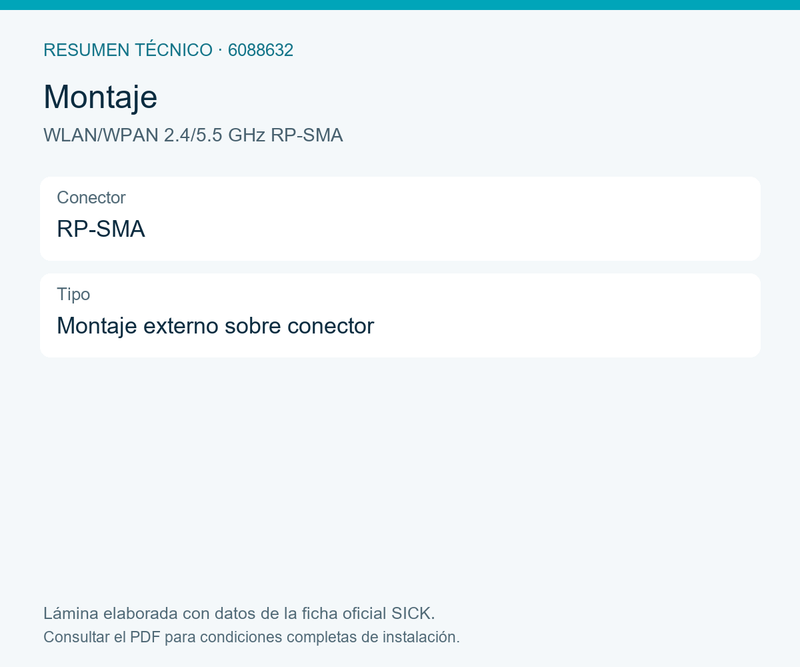 [Klever Portal:8651:27c14dc2b8a7] SICK Antena omnidireccional WLAN de doble banda - WLAN/WPAN 2.4/5.5 GHz RP-SMA