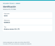 SICK Antena celular 4G LTE omnidireccional - Antenna 4G LTE SMA
