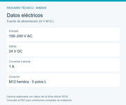 SICK Fuente 24 V DC de 1 A con conector M12 - Fuente de alimentación 24 V M12 L