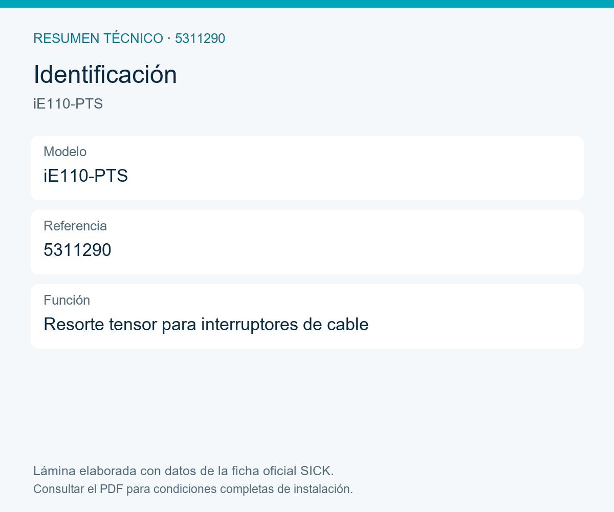 [Klever Portal:8692:2af4a7cf4083] SICK Resorte tensor para interruptores de cable - iE110-PTS
