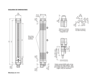 SICK Emisor de cortina de seguridad de 1.800 mm - M40S-70A303AA0