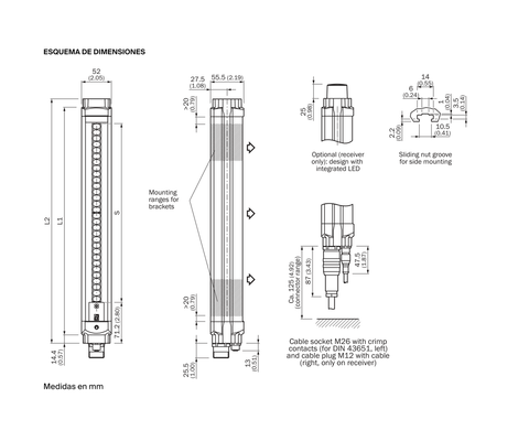 SICK Emisor de cortina de seguridad de 1.800 mm - M40S-70A303AA0