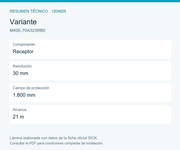 SICK Receptor de cortina de seguridad de 1.800 mm - M40E-70A323RB0