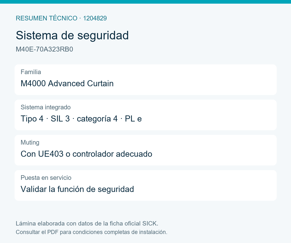 [Klever Portal:8712:ec5540257b32] SICK Receptor de cortina de seguridad de 1.800 mm - M40E-70A323RB0