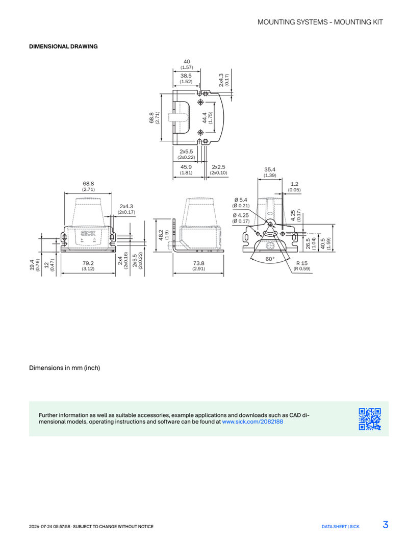 [Klever Portal:8778:183431a6526a] SICK Mounting kit 2082188