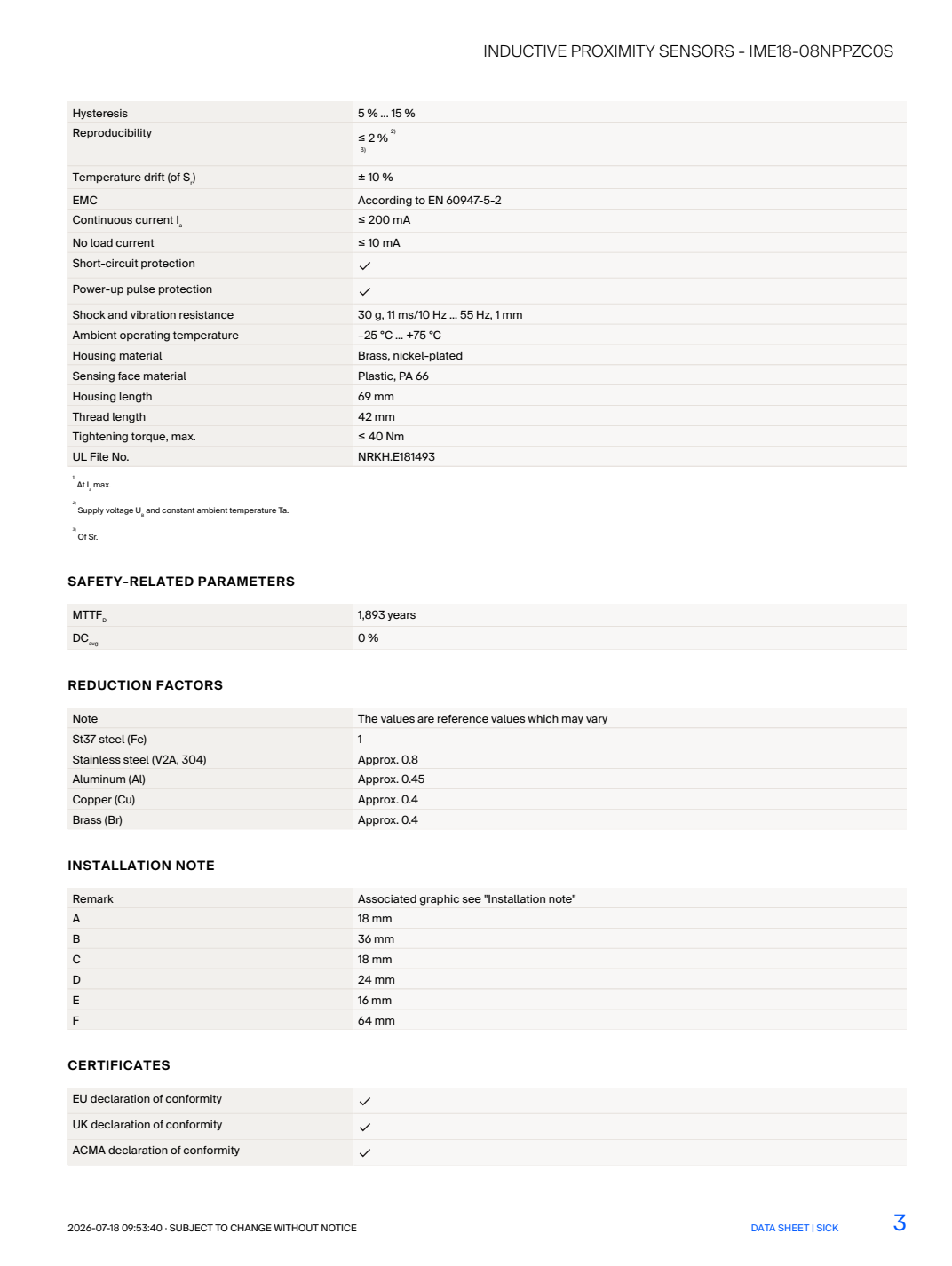 [Klever Portal:8790:54580db38b50] SICK IME18-08NPPZC0S