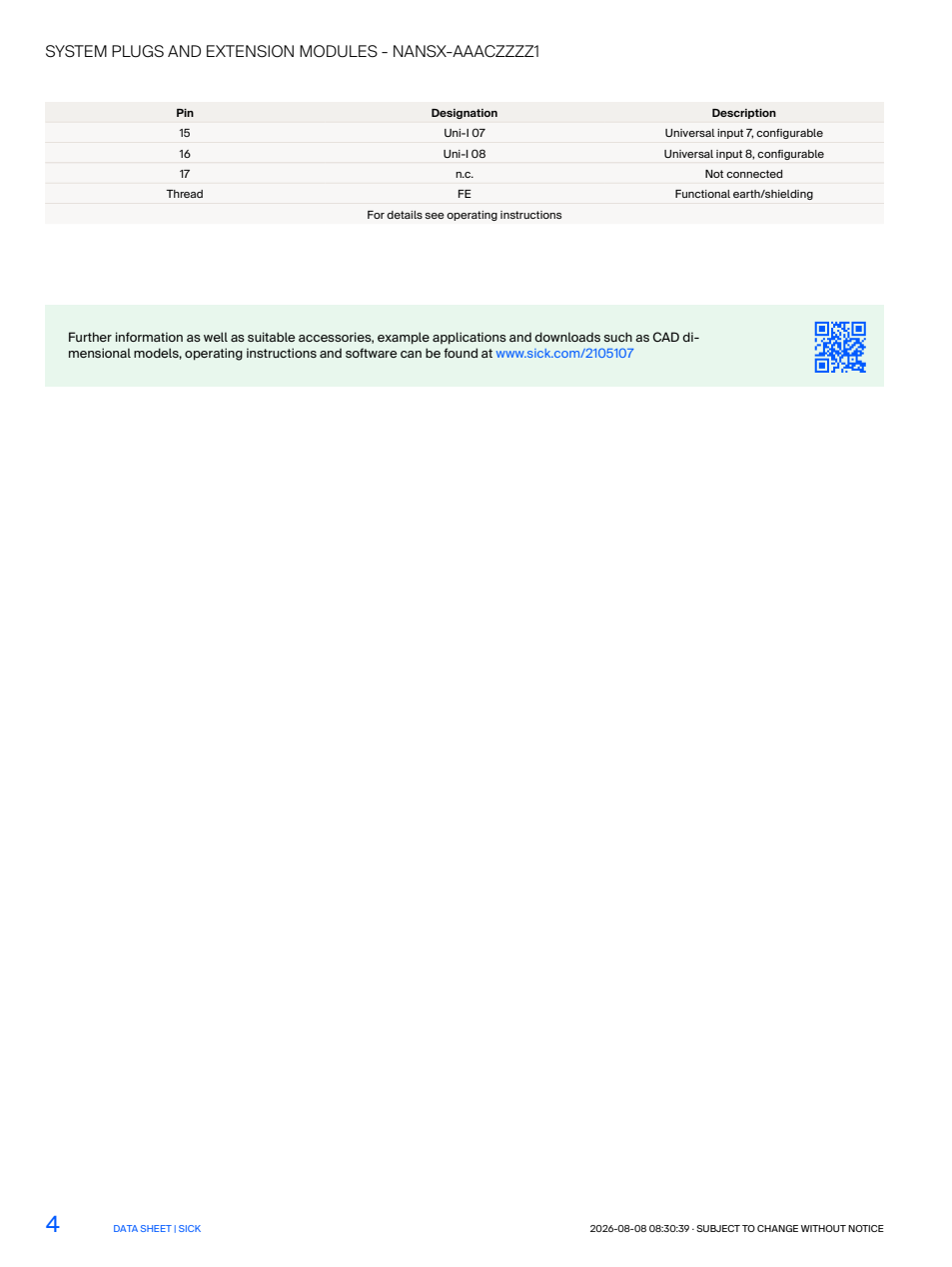 [Klever Portal:8792:acd9a51a88ee] SICK NANSX-AAACZZZZ1
